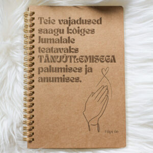 Märkmik graveerinuga "tänu"